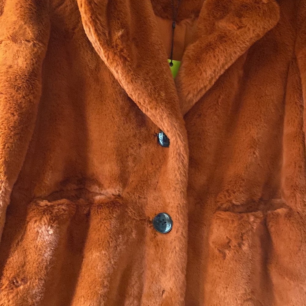 NWT Sam Edelman Rust Color Faux Fur - Picture 7 of 8